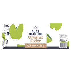 Pure Blonde Organic Cider 10Pk 375ml Cans