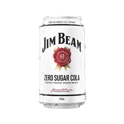 Jim Beam & Zero Cola Cans 375ml