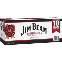 Jim Beam & Cola 10Pk 375ml Cans 4.8%