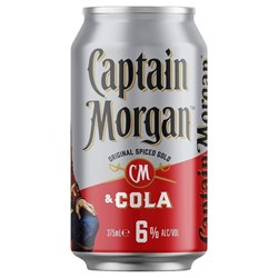 Captain Morgan 6% Black Spiced Rum & Cola 330ml