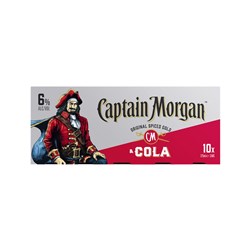 Captain Morgan & Cola 6% 10Pk 330ml