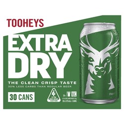 Tooheys Extra Dry 375ml 30 Pack Cans 