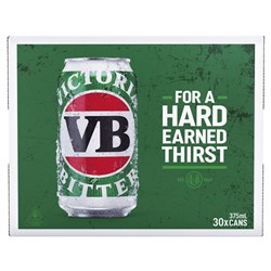 Victoria Bitter Cans 375ml 30 Pack VB