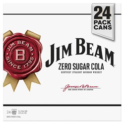 Jim Beam & Cola Zero 24x375ml Can Cube